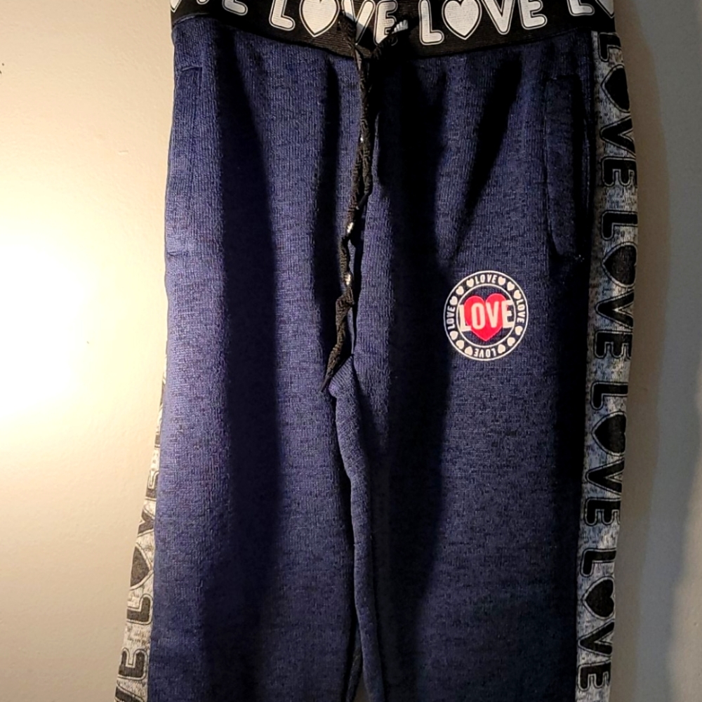 Blue love sweatpants